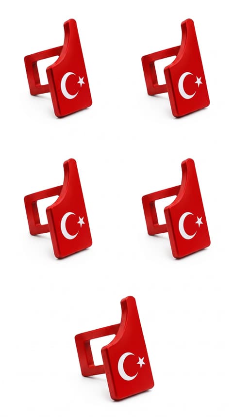 Ay Yıldız Kırmızı Araç Kemeri Tokası Susturucu Kapağı 5'li Set – Tüm Araçlara Uyumlu
