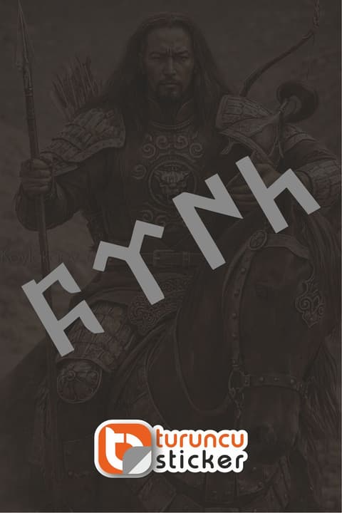 Göktürkçe Türk Yazısı Sticker Etiket 20x5,5 cm – Araç – Motor – Laptop - Kask Etiket Sticker