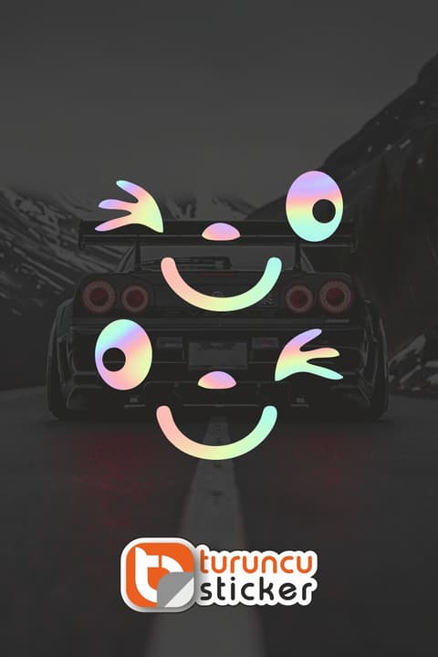 Göz Kırpan Yan Ayna Sticker 15x8.5 - Sağ Sol Set - Araç Sticker - Ayna