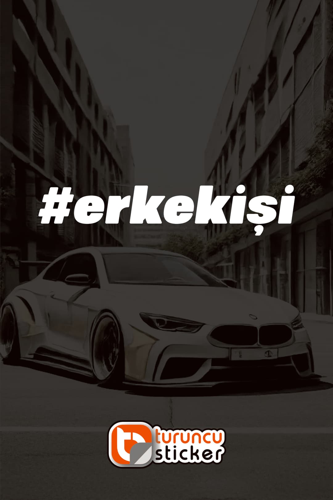 Erkek İşi - #erkekişiYazı Araba - Motosiklet - JDM Etiket Sticker 22,5x4,5cm
