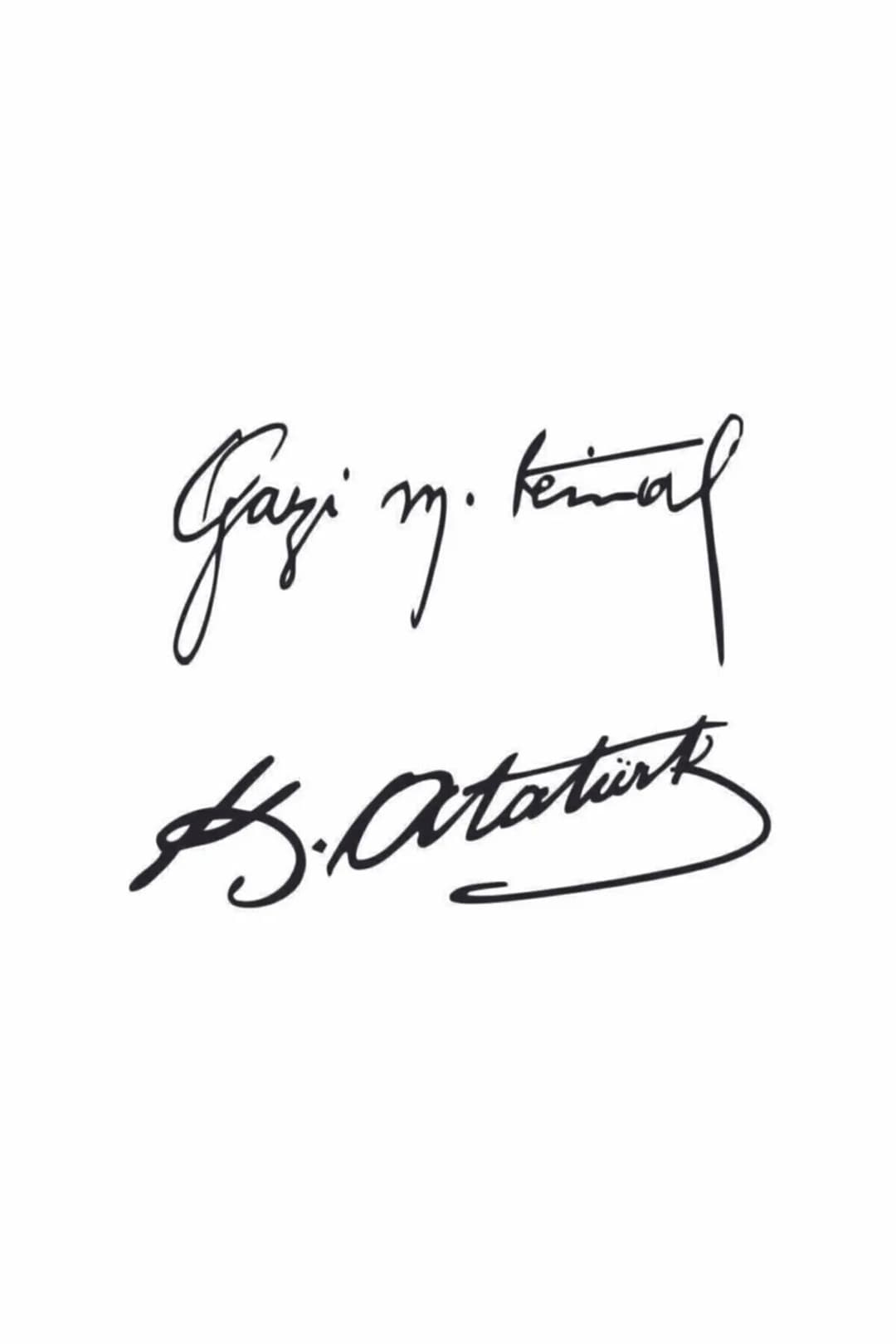 Atatürk İmza Stickerları, Gazi Mustafa Kemal ve Atatürk İmzaları 15x6 Cm, Oto Sticker ataturk-imza-2-li