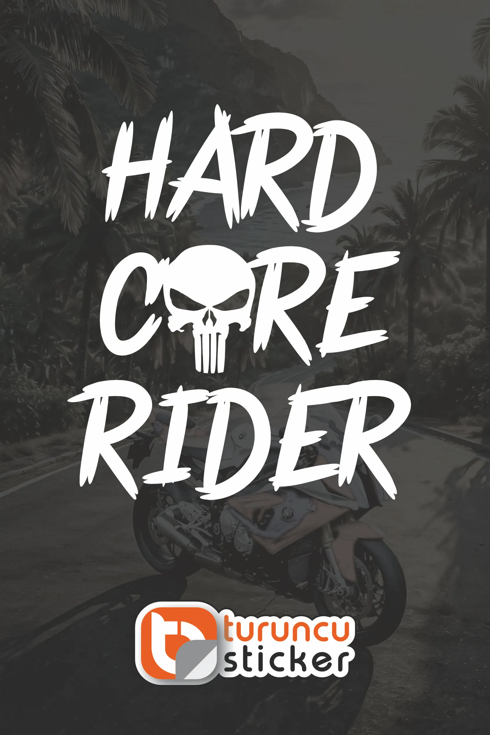 Hard Core Rider Punisher Sticker Etiket Hard Core Rider Punisher Sticker Etiket