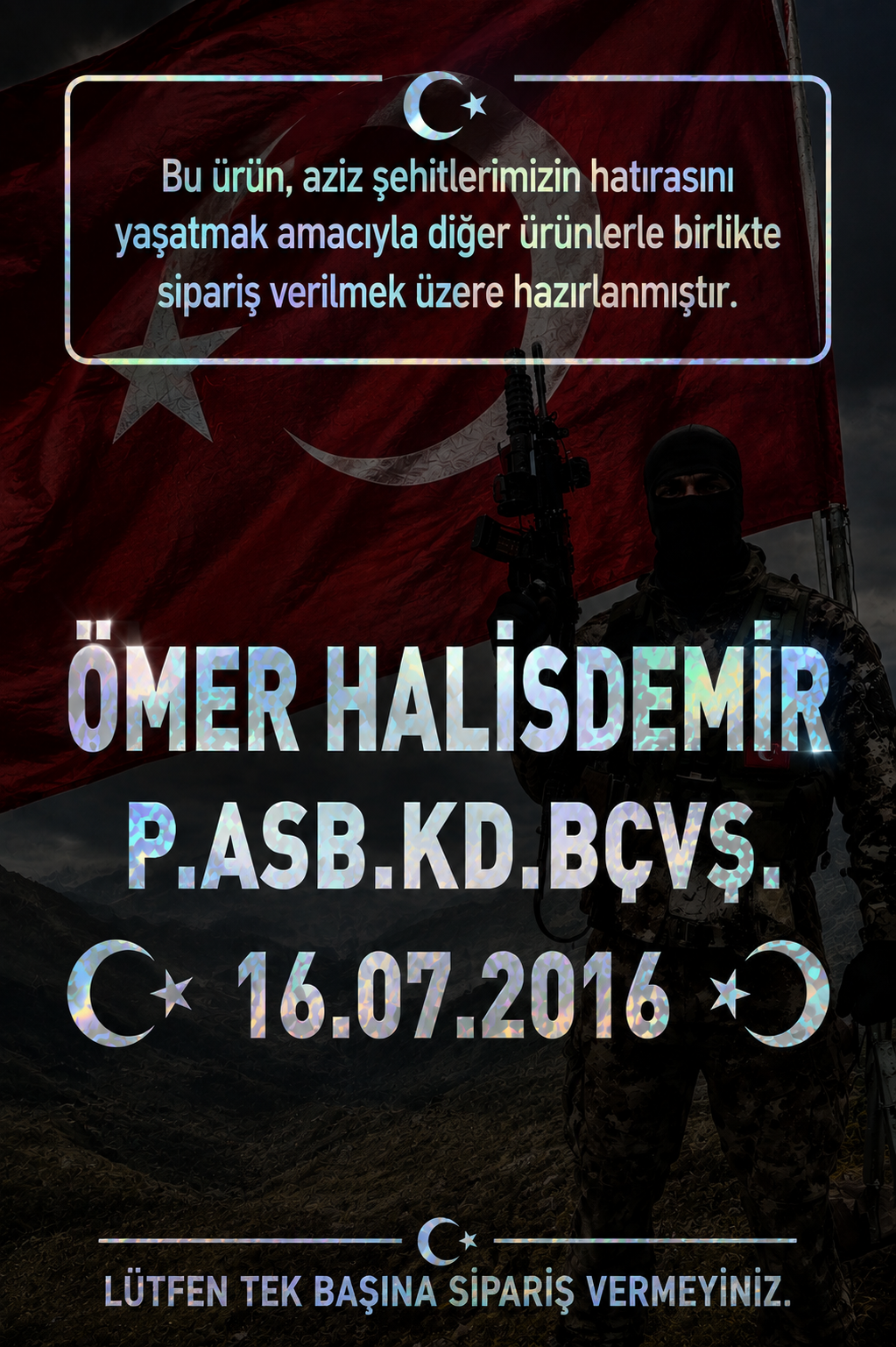 ŞEHİT İSMİ YAZILI STİCKER – DİĞER ÜRÜNLERLE BİRLİKTE SİPARİŞ VERİNİZ !!!
